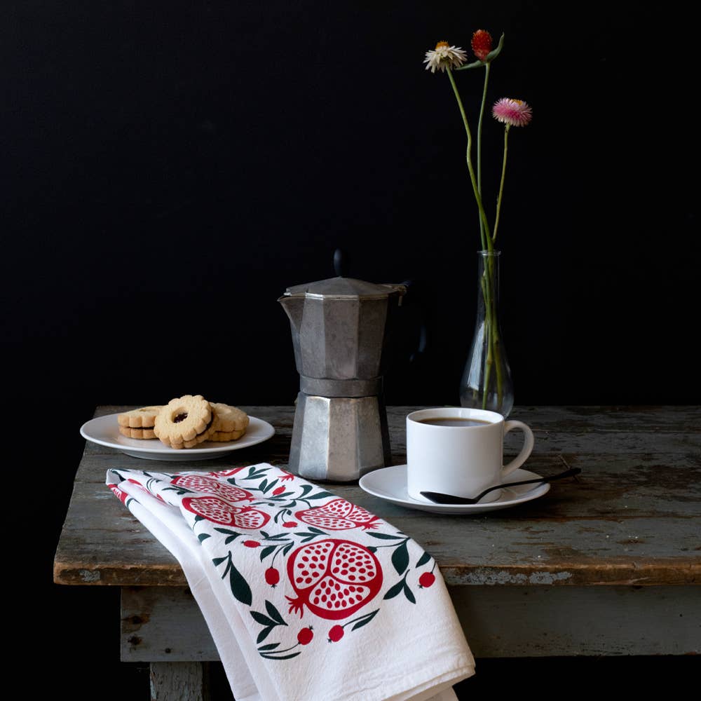 Pomegranates Tea Towel | Kitchen Decor | Holiday