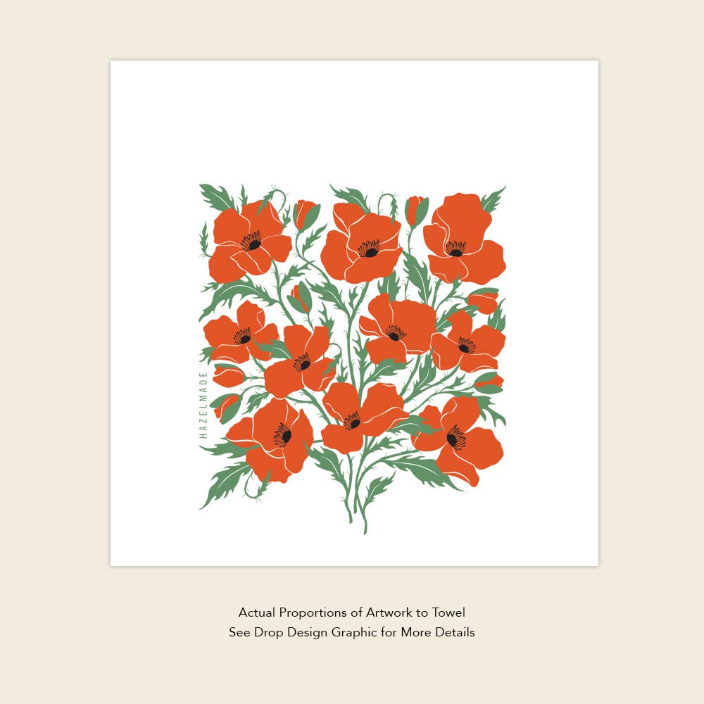 Poppy Tea Towel | Kitchen Decor