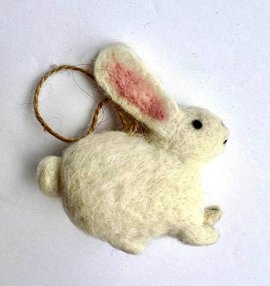 The Winding Road - Holiday Ornament Felt Bunny