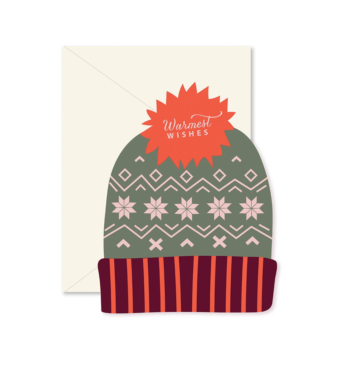 Warmest Wishes Stocking Hat Christmas Greeting Card