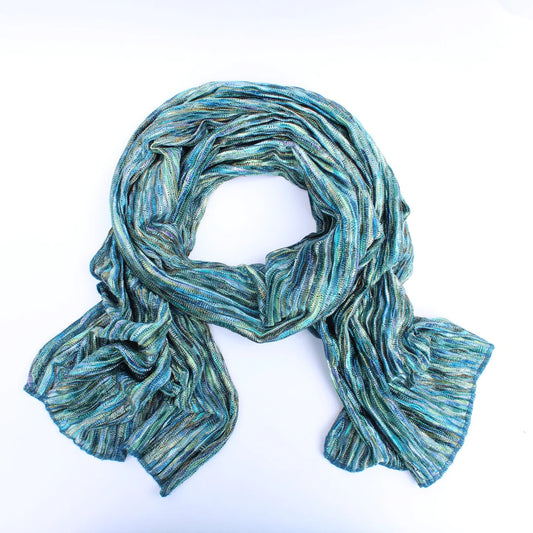 Scarf Teal MultiColored Knit